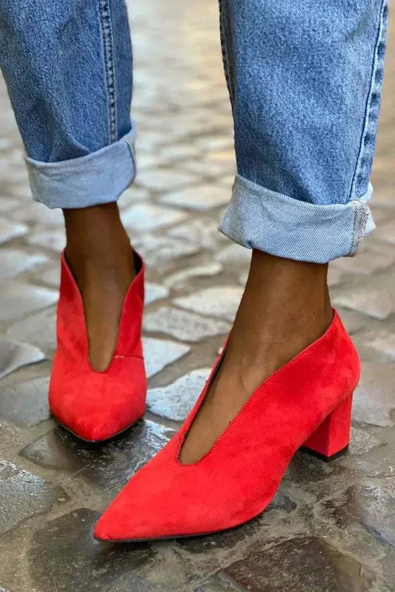 Women's Pointed Toe Block Heels - VibreMode