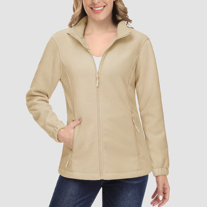 Women's Fleece Zip-Up Jacket Soft Warm Coat