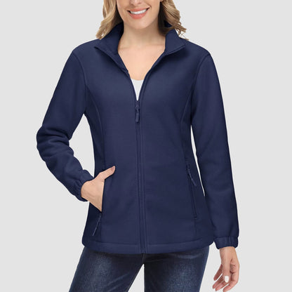 Women's Fleece Zip-Up Jacket Soft Warm Coat