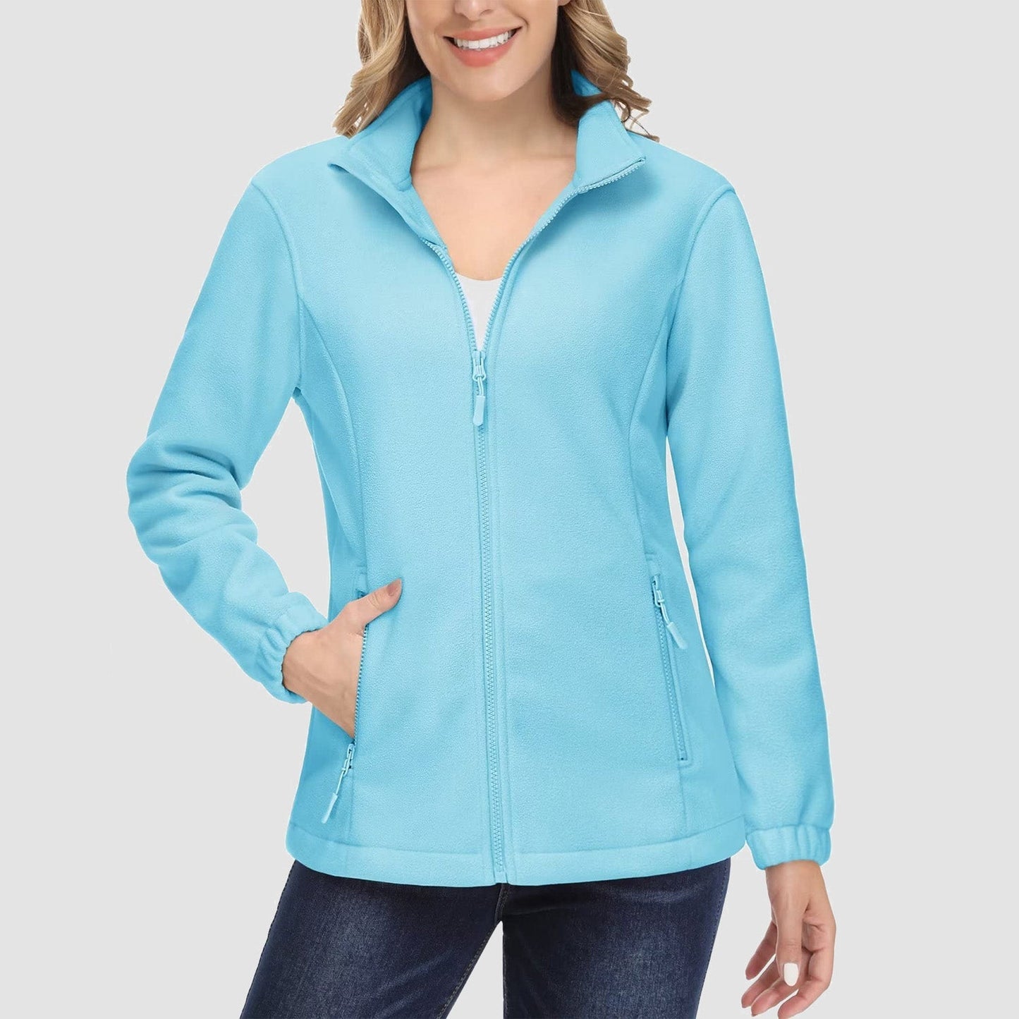 Women's Fleece Zip-Up Jacket Soft Warm Coat