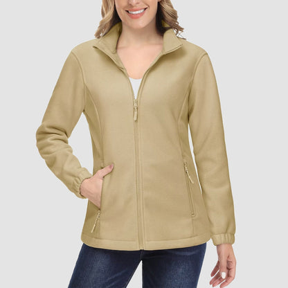Women's Fleece Zip-Up Jacket Soft Warm Coat