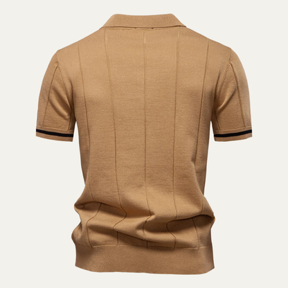 San Marino Men's Slim Fit Polo Zip Up Shirt