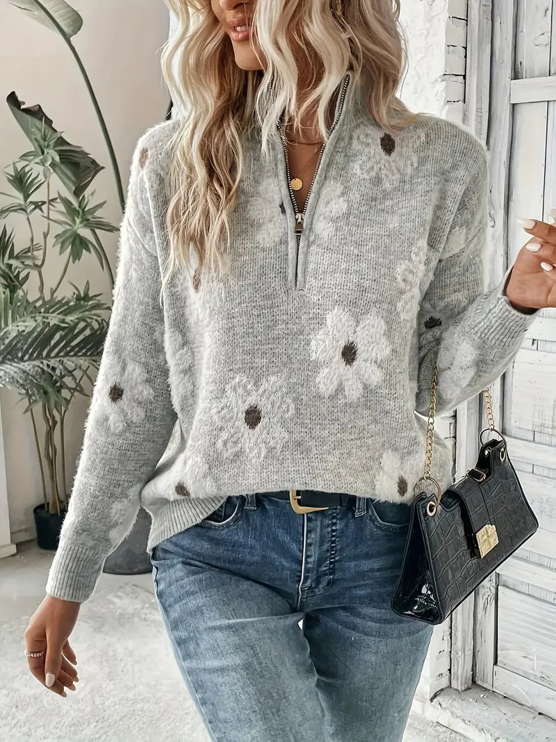 Women's Casual Zipper Sweater - VibreMode