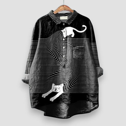 Cute Puppy Ladies Casual Shirt