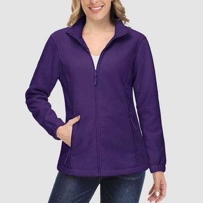 Women's Fleece Zip-Up Jacket Soft Warm Coat