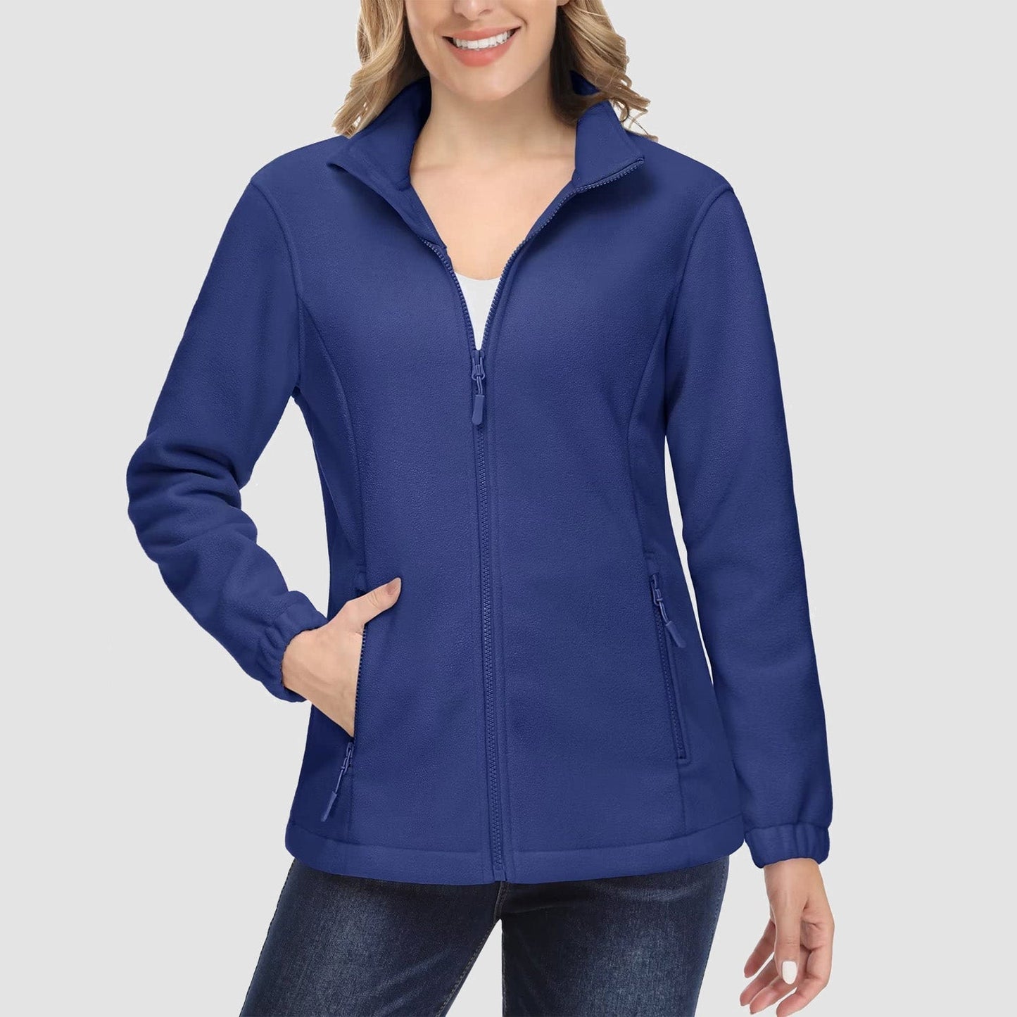 Women's Fleece Zip-Up Jacket Soft Warm Coat