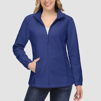 Women's Fleece Zip-Up Jacket Soft Warm Coat