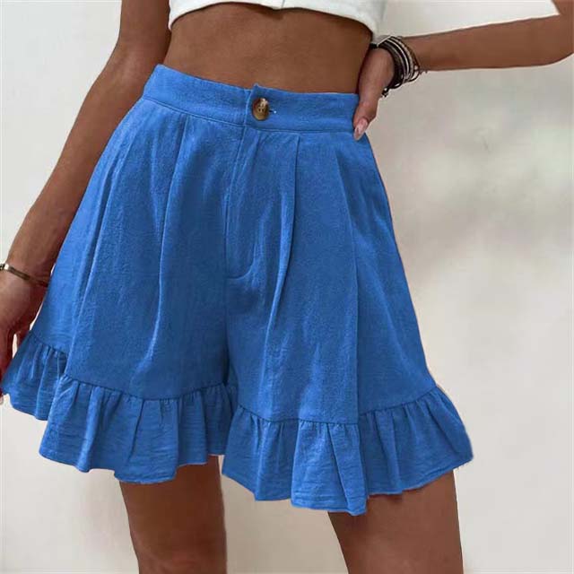 Women's High Waist Ruffle Shorts