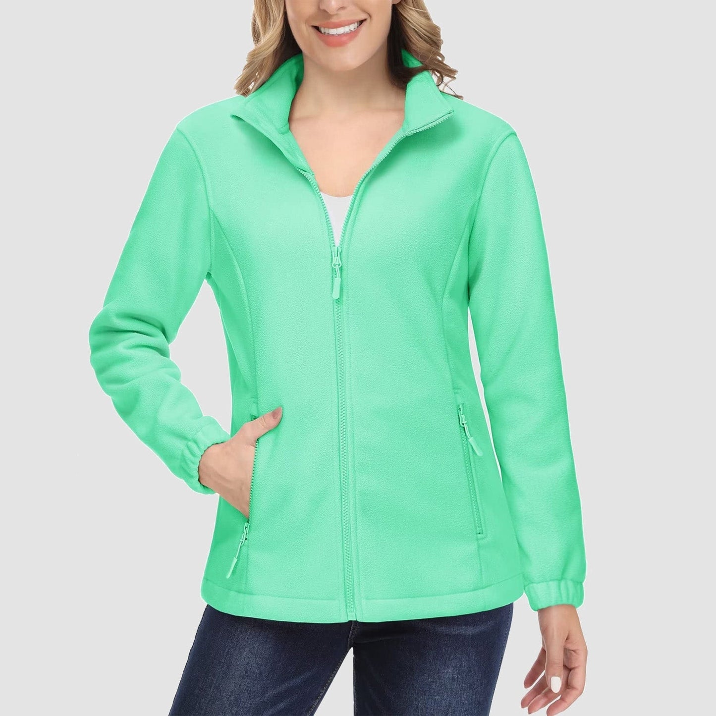 Women's Fleece Zip-Up Jacket Soft Warm Coat