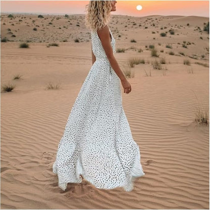 Womens Floral Loose Fit Floor Length Maxi Dress