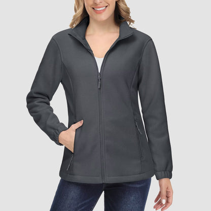 Women's Fleece Zip-Up Jacket Soft Warm Coat