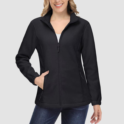 Women's Fleece Zip-Up Jacket Soft Warm Coat