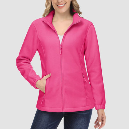 Women's Fleece Zip-Up Jacket Soft Warm Coat
