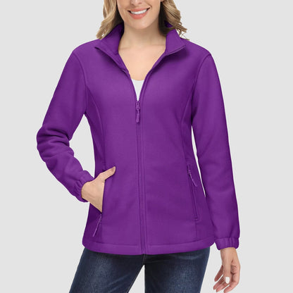 Women's Fleece Zip-Up Jacket Soft Warm Coat