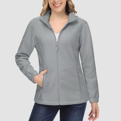 Women's Fleece Zip-Up Jacket Soft Warm Coat