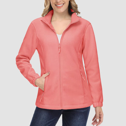 Women's Fleece Zip-Up Jacket Soft Warm Coat