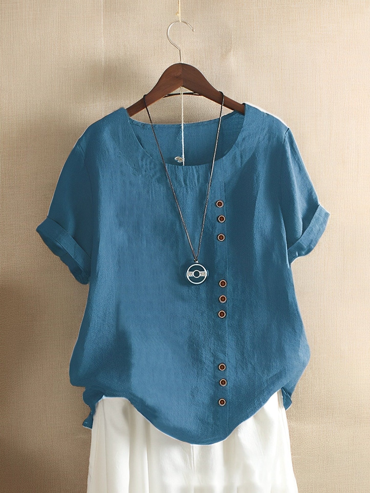 Women's Cotton Linen Short Sleeve