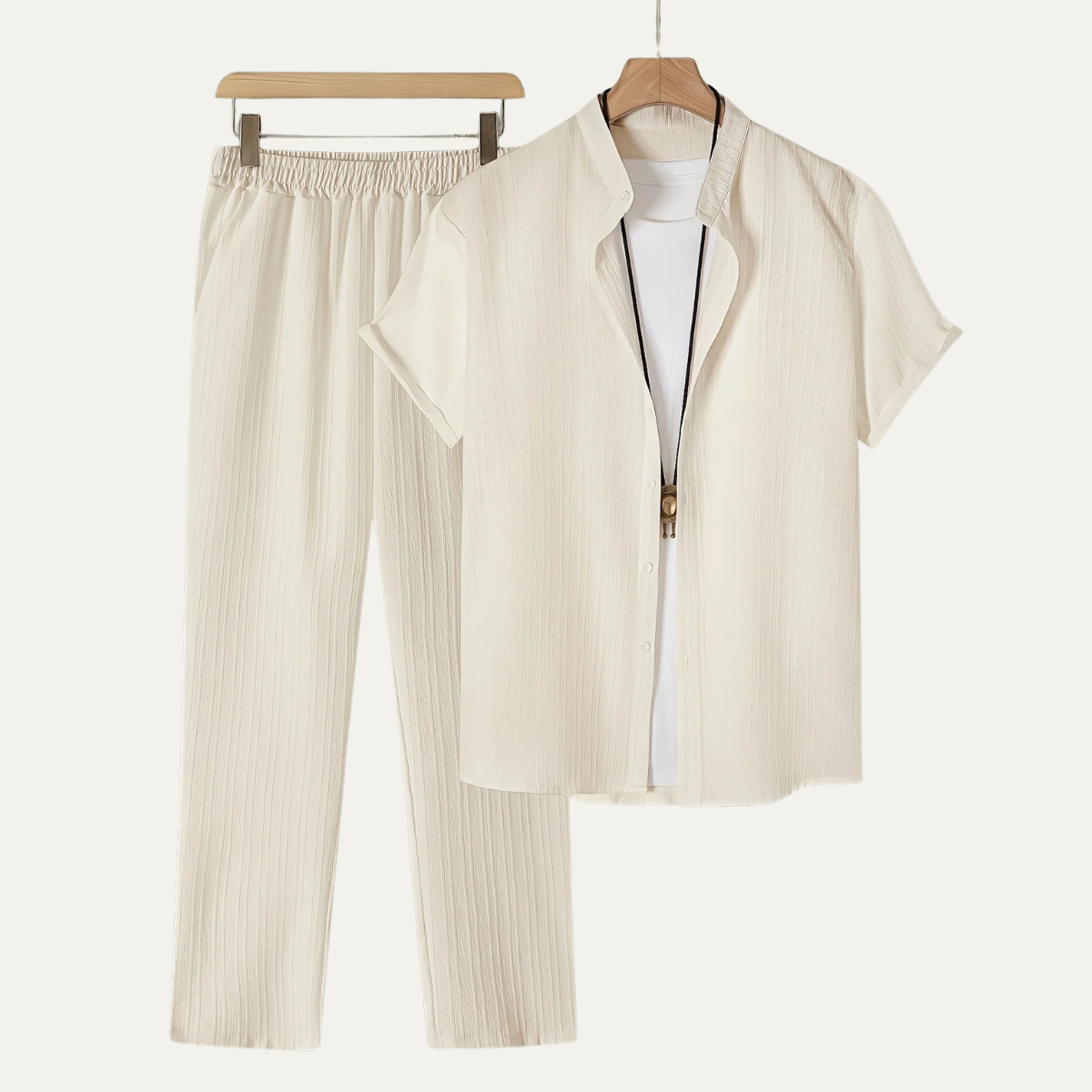 Men's Short Sleeve Shirt And Pants Set Casual Summer