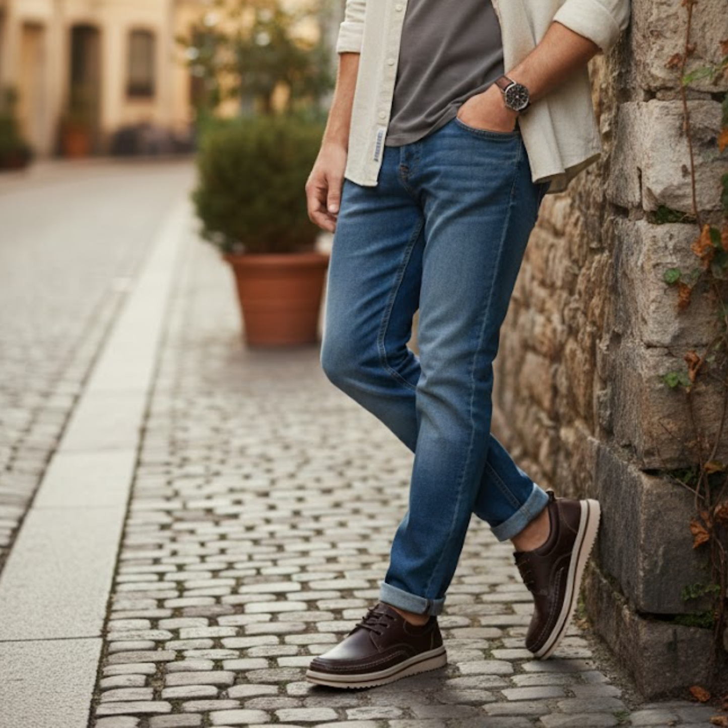 Authentic Leather Slip On Shoes