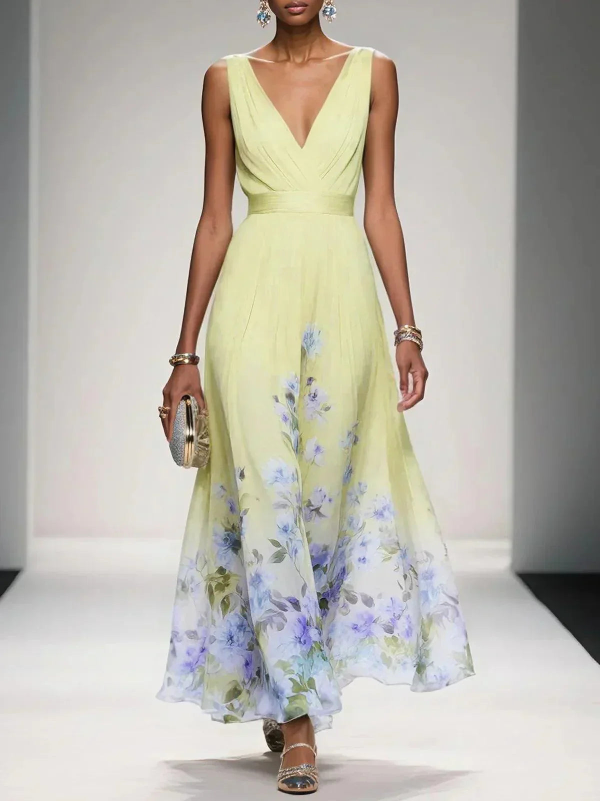 Beautiful Floral Long Sundress for Women