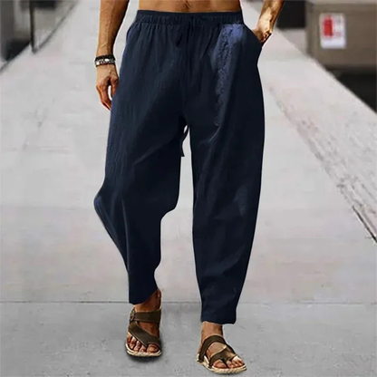 Men's Linen Wide Leg Casual Pants