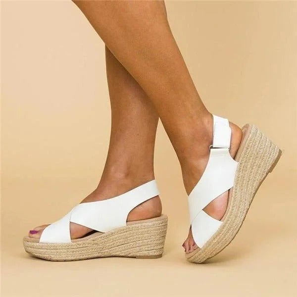Comfortable Wedge Sandals Women's Cross Strap Shoes