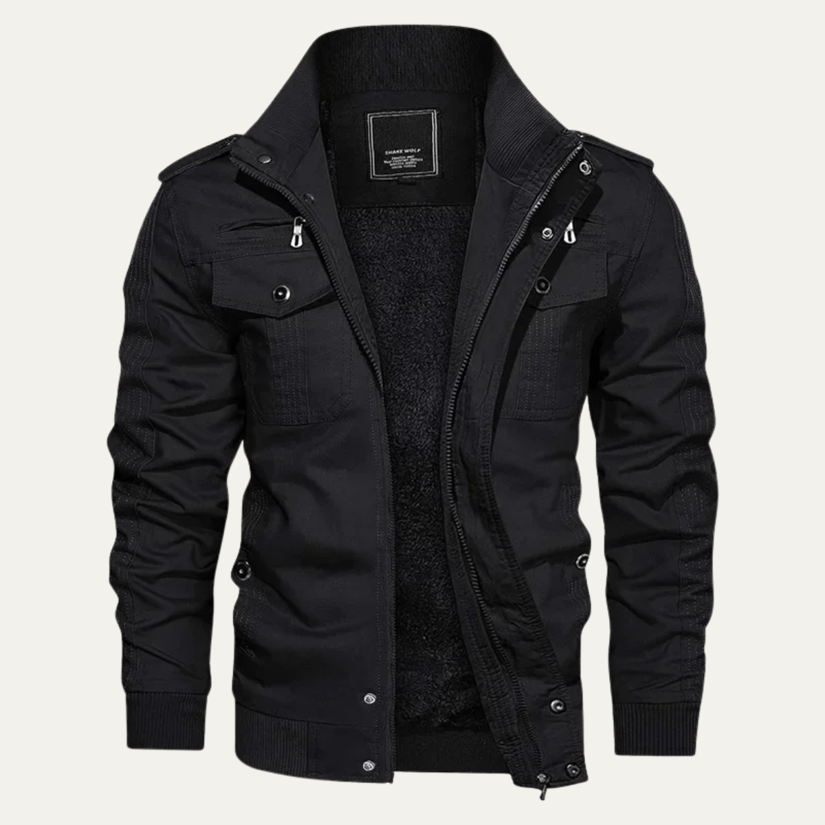 Men's Fleece Lined Bomber Jacket Warm - VibreMode