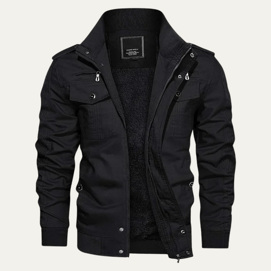 Men's Fleece Lined Bomber Jacket Warm - VibreMode