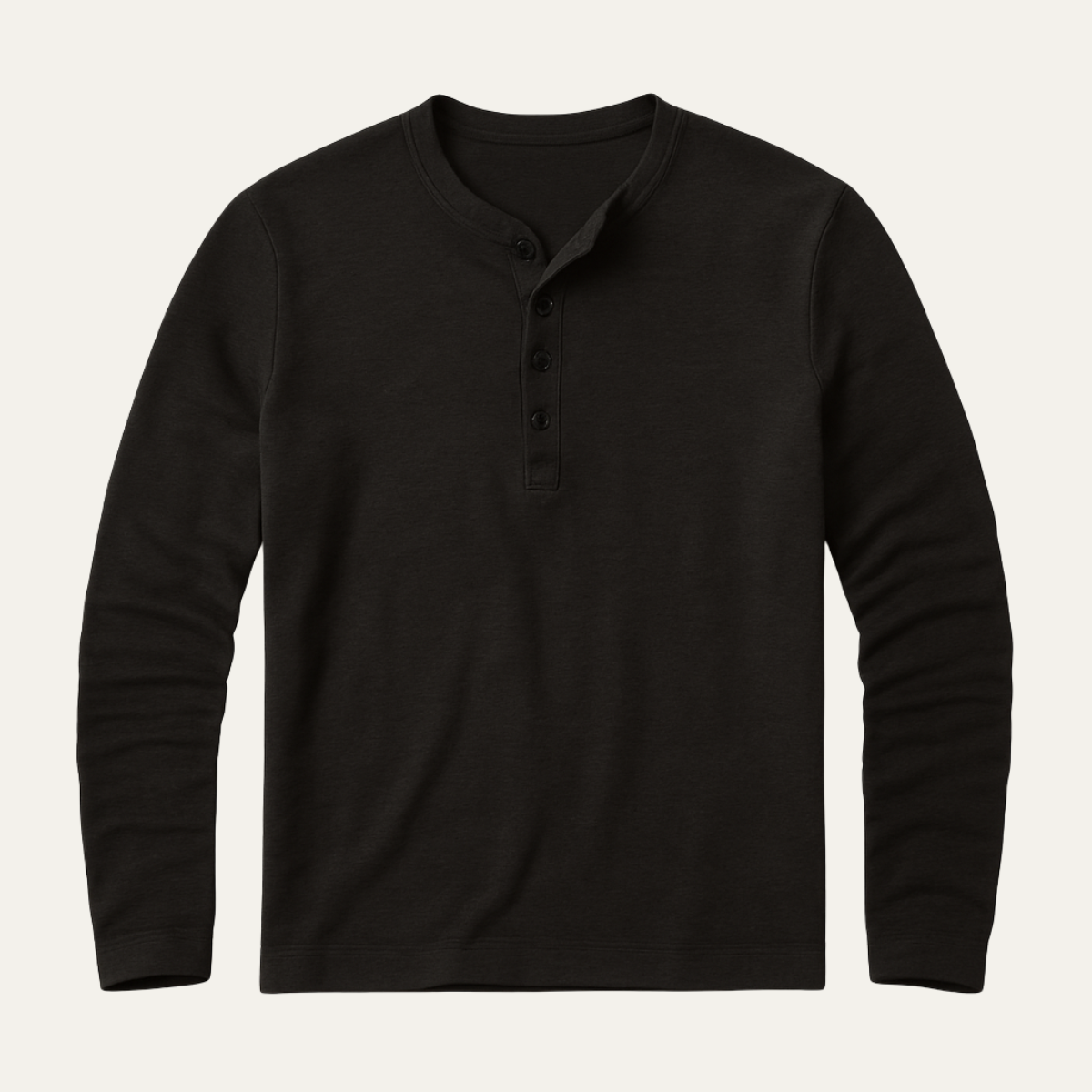 Men's Long Sleeve Henley Shirt Cotton Modern Fit
