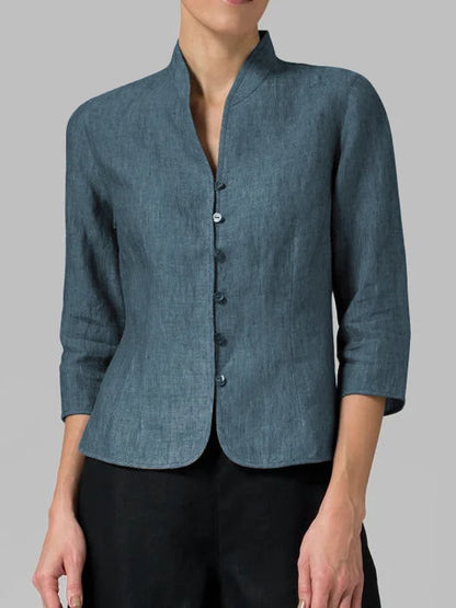 Women's Linen Blazer Elegant Beige