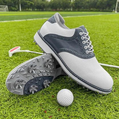 Classic Golf Shoes Leather Brown
