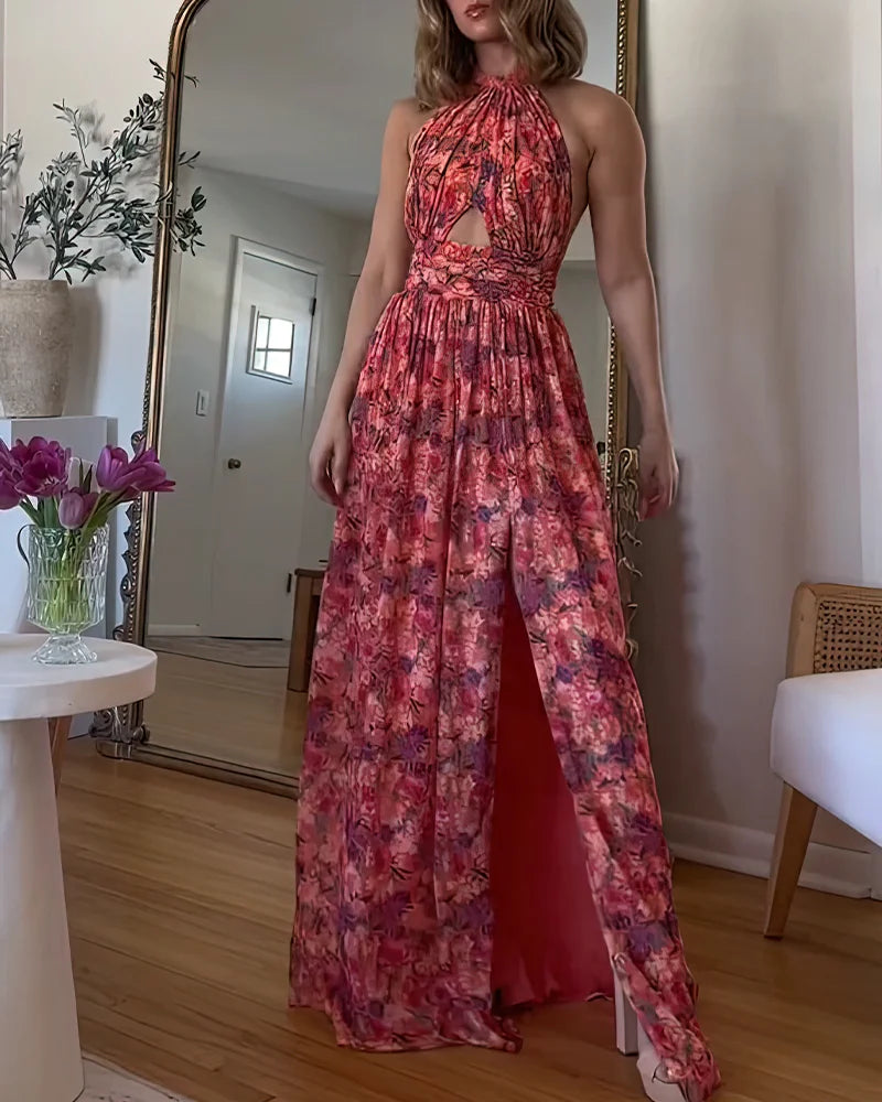 Sleeveless High Low Maxi Dress - VibreMode