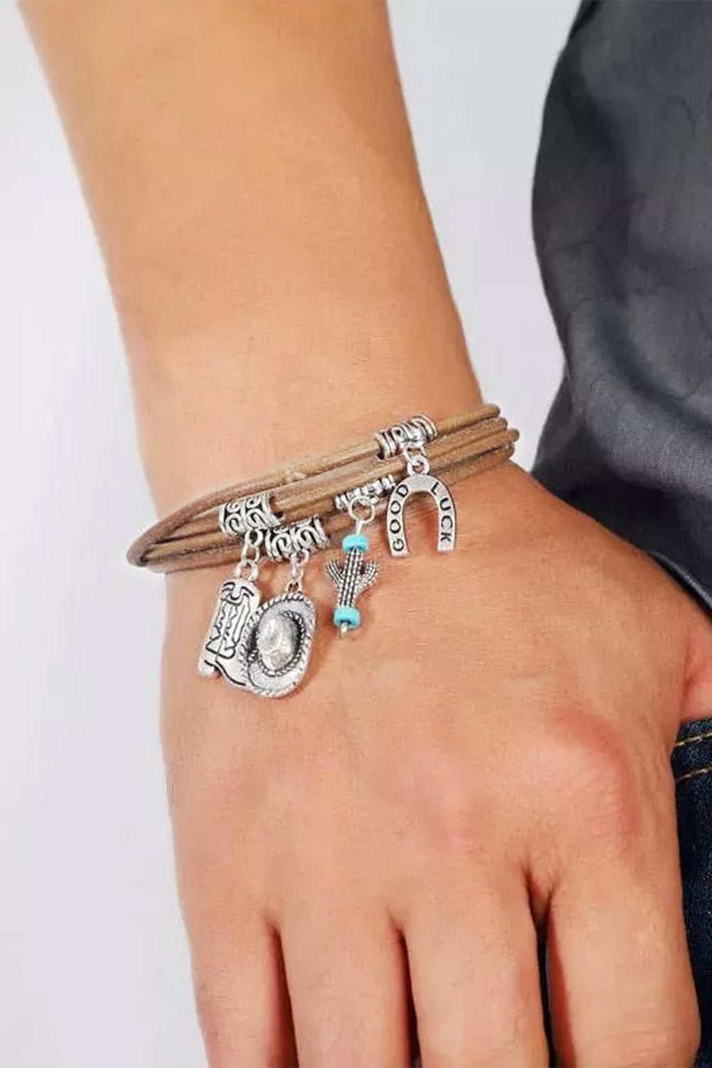 Lucky Charm Cactus Layered Bracelet
