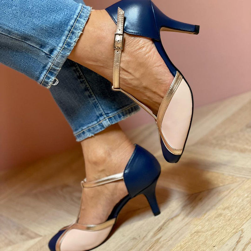 Vibrant Round Toe High Heel Pumps