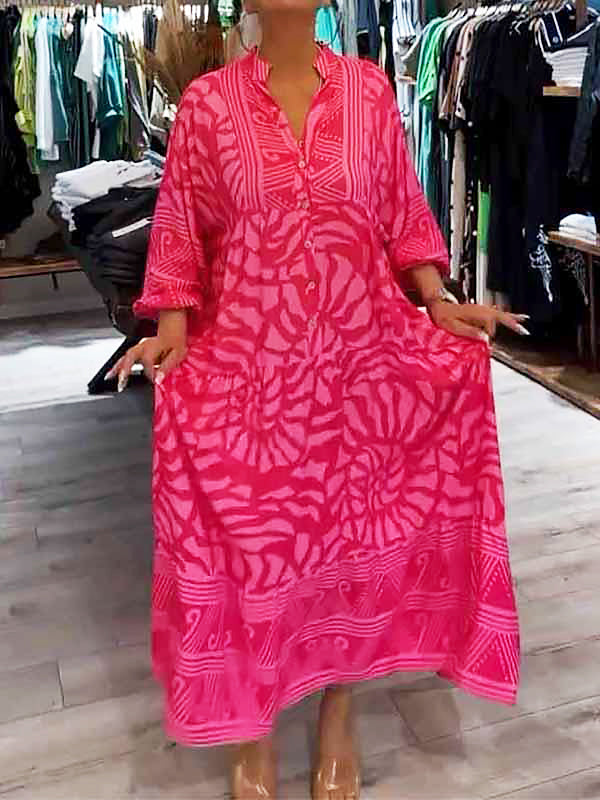 Floral Women's V Neck Slimming Fit Maxi Dress