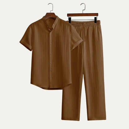 Men's Short Sleeve Shirt And Pants Set Casual Summer