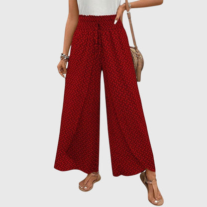 Comfortable Elastic Waist Wide Leg Pants