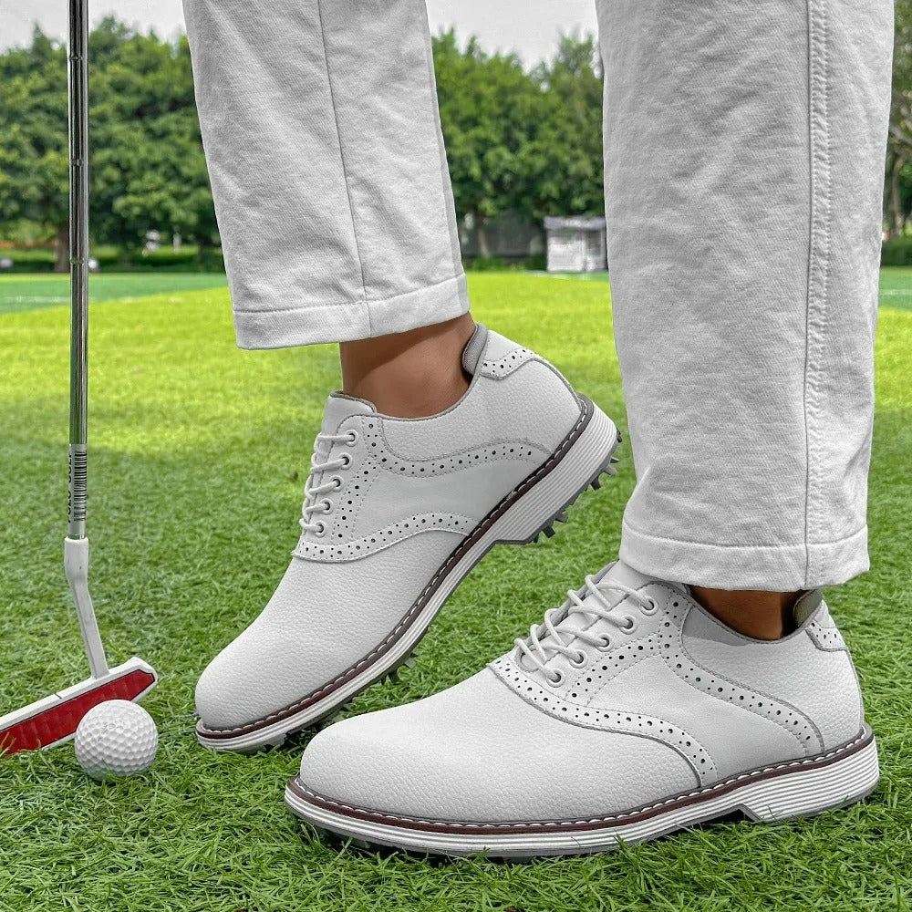 Classic Golf Shoes Leather Brown