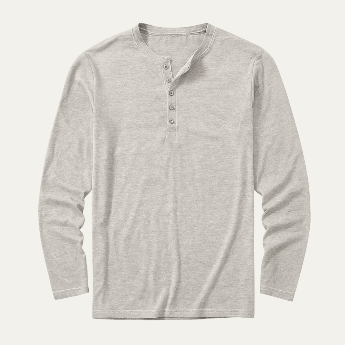 Men's Long Sleeve Henley Shirt Cotton Modern Fit