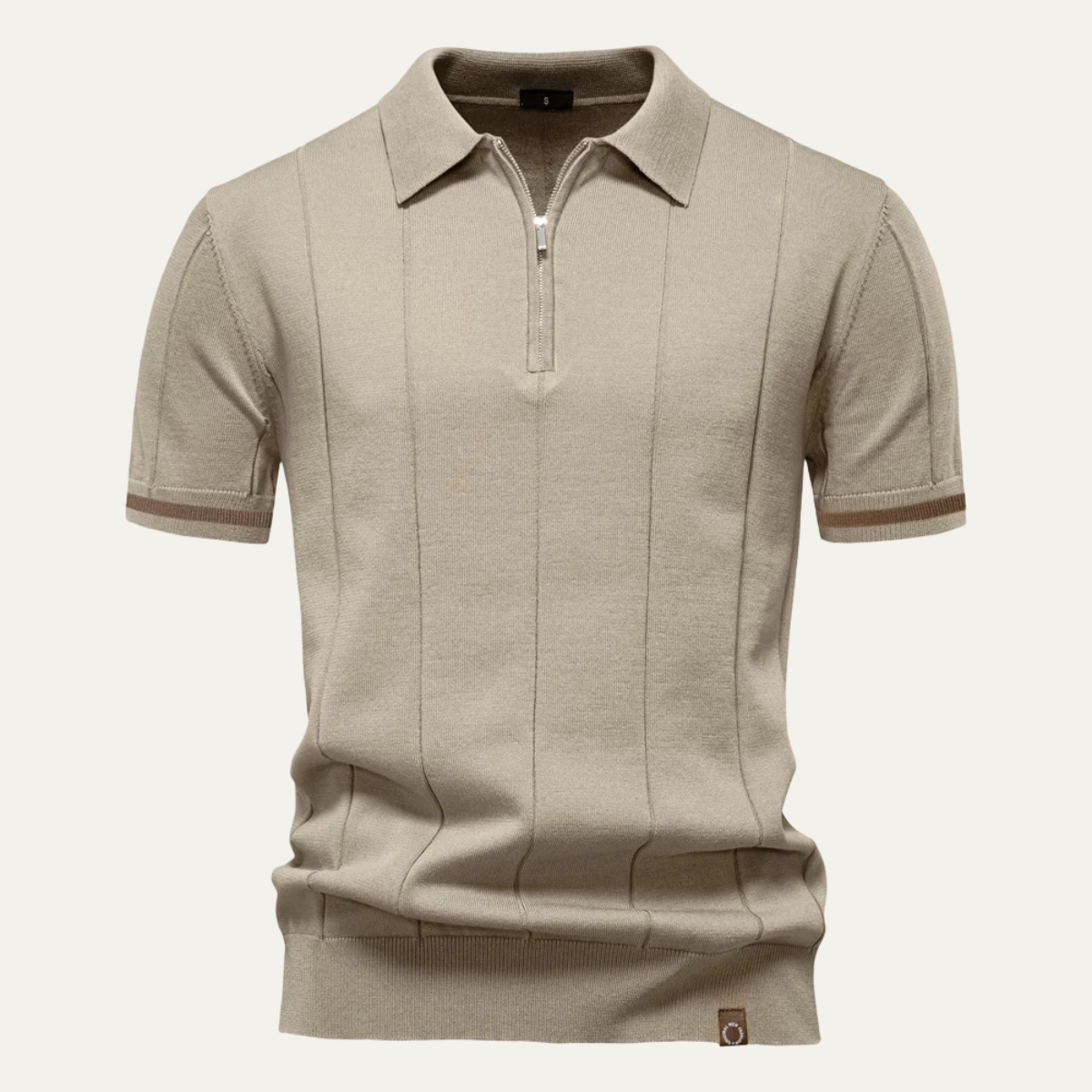 San Marino Men's Slim Fit Polo Zip Up Shirt