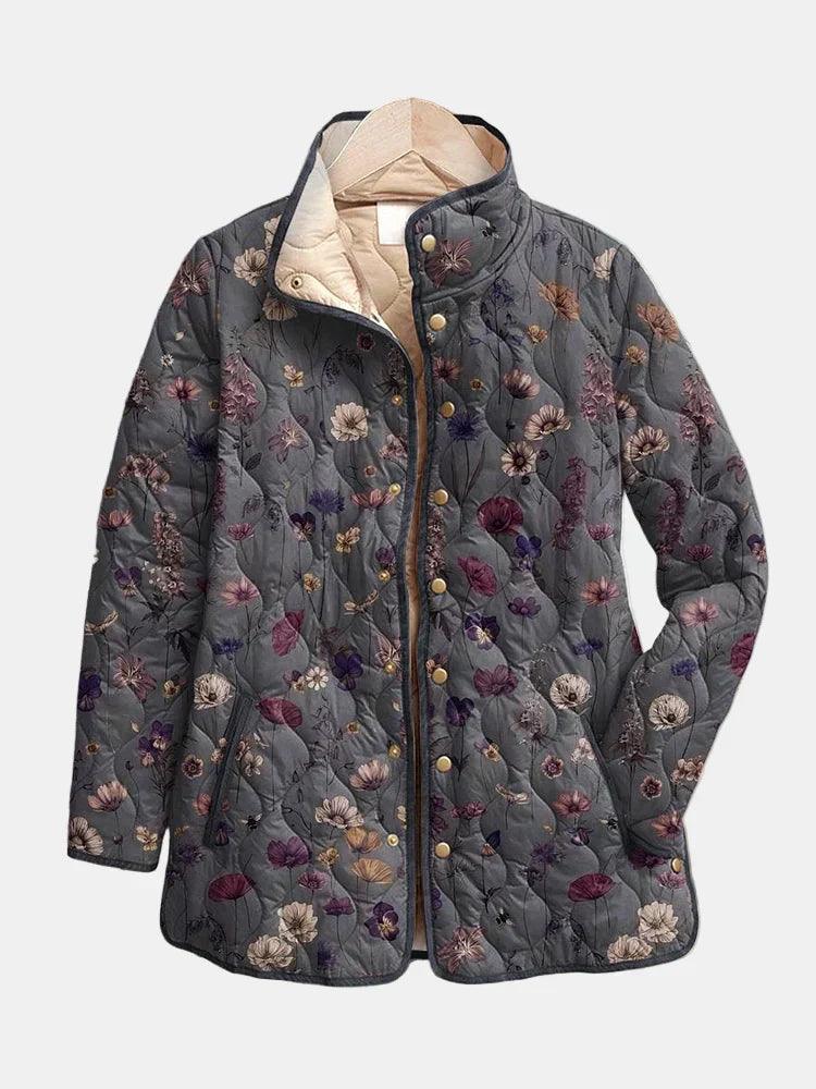 Classic Floral Quilted Coat - VibreMode