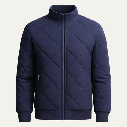 Men's Cotton Diamond Pattern Coat Warm Stand Collar - VibreMode