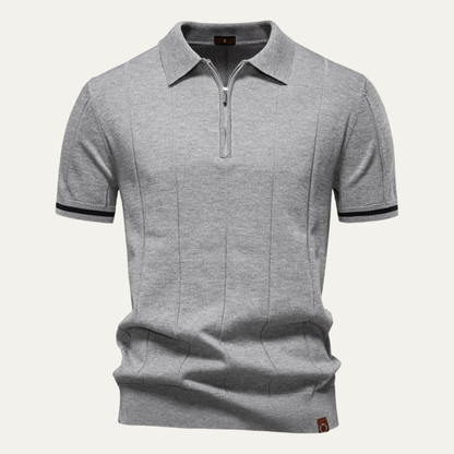 San Marino Men's Slim Fit Polo Zip Up Shirt