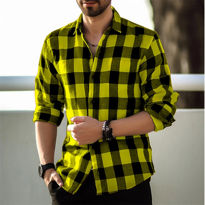 Men's Plaid Button-Up Shirt