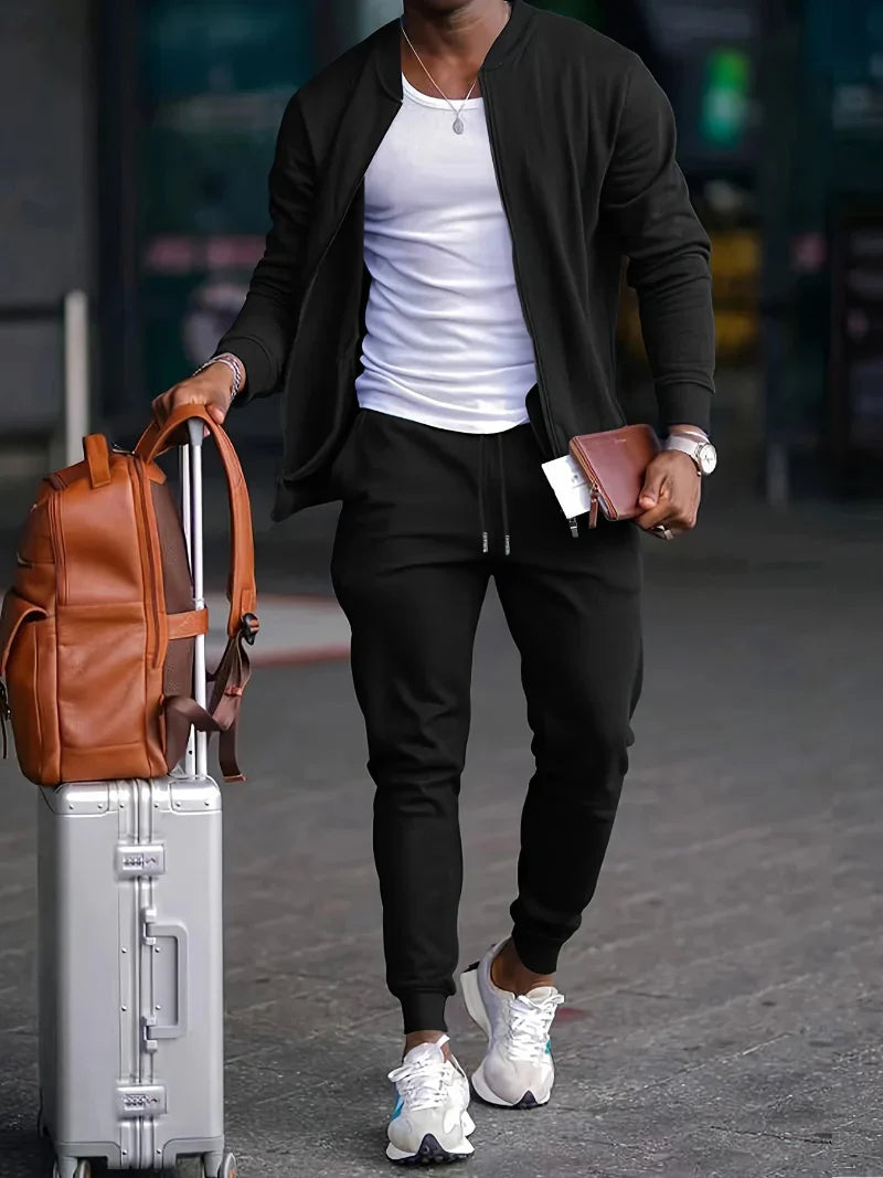 Men's Zip-Up Tracksuit Set - VibreMode