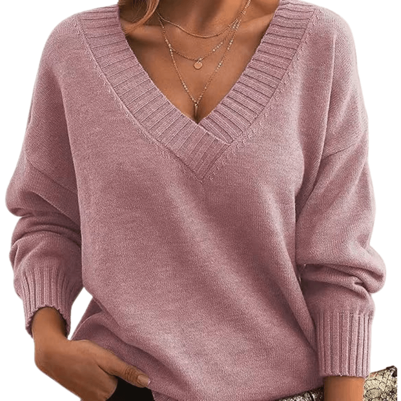 Women's V-Neck Sweater Classic Pullover