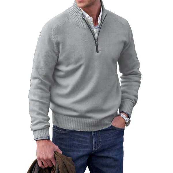 Men's Soft Knit Zip Sweater