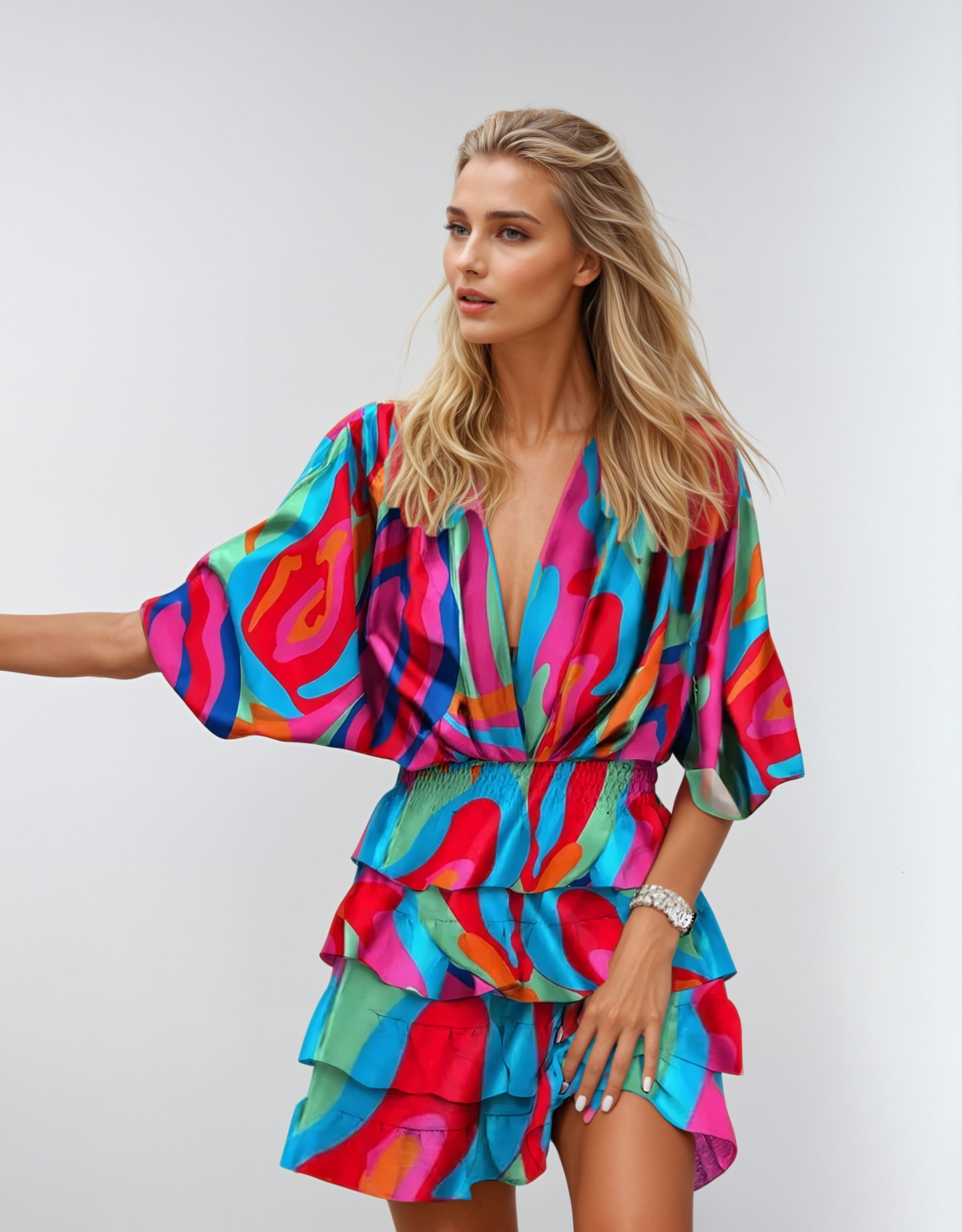 Chic Floral Wrap Dress - VibreMode