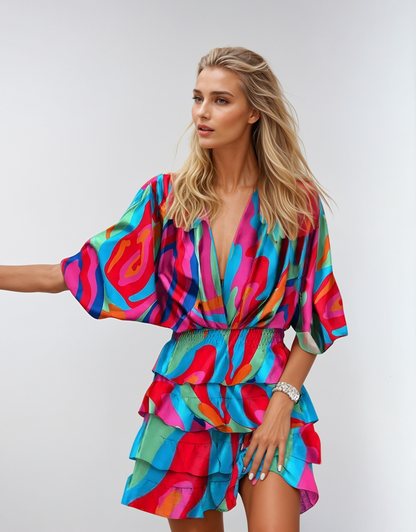 Chic Floral Wrap Dress - VibreMode