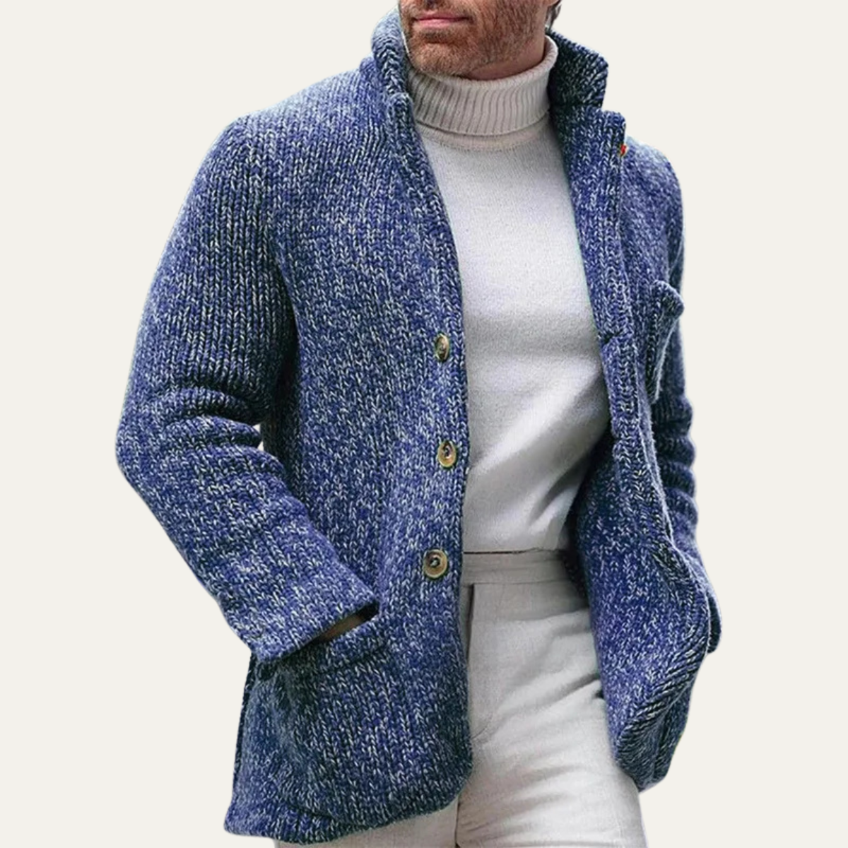 Pemberton Men's Knitted Cardigan Smart Casual Button Up Winter